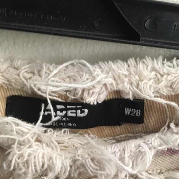 Jaded London Boyfriend fit New York CITY Liberty Patchwork fringe jeans SIZE W28 - Picture 2 of 11